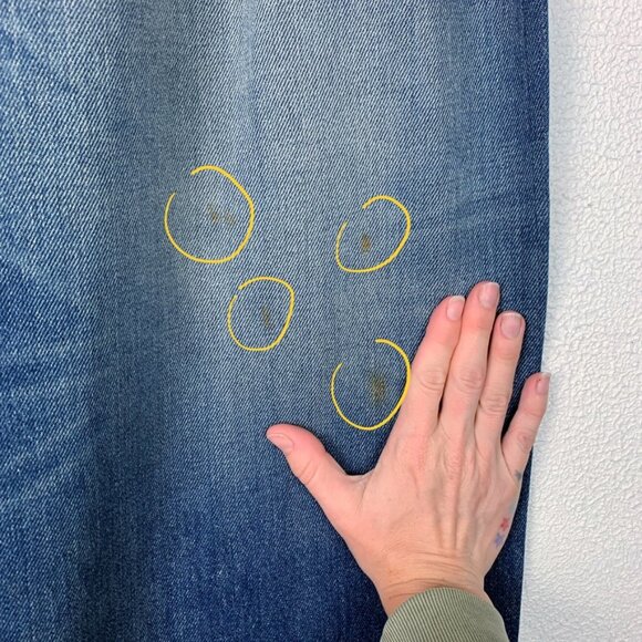 Golden Goose | Flavia Pant Wide Leg *Patch Pockets Dirty Wash Dark Blue - Picture 14 of 16